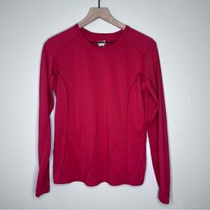 Columbia Titanium Women's Red Long Sleeve Shirt Medium Omni Dry Crew Neck